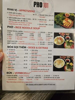 Menu photo 8 Pho 101 Westminster, CA