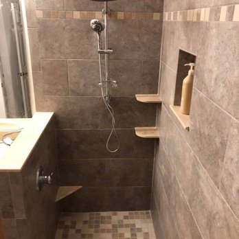 All Flooring USA - Newly tiled shower with added niche and shelves. - Flooring Near Me - Orlando, Florida All Flooring USA - Newly tiled shower with added niche and shelves. - Flooring Near Me - Orlando, Florida