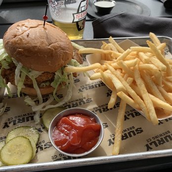 Surly Brewing - Crispy Chicken Sandwich.  Spicier than expected. - Breweries Near Me - Minneapolis, Minnesota