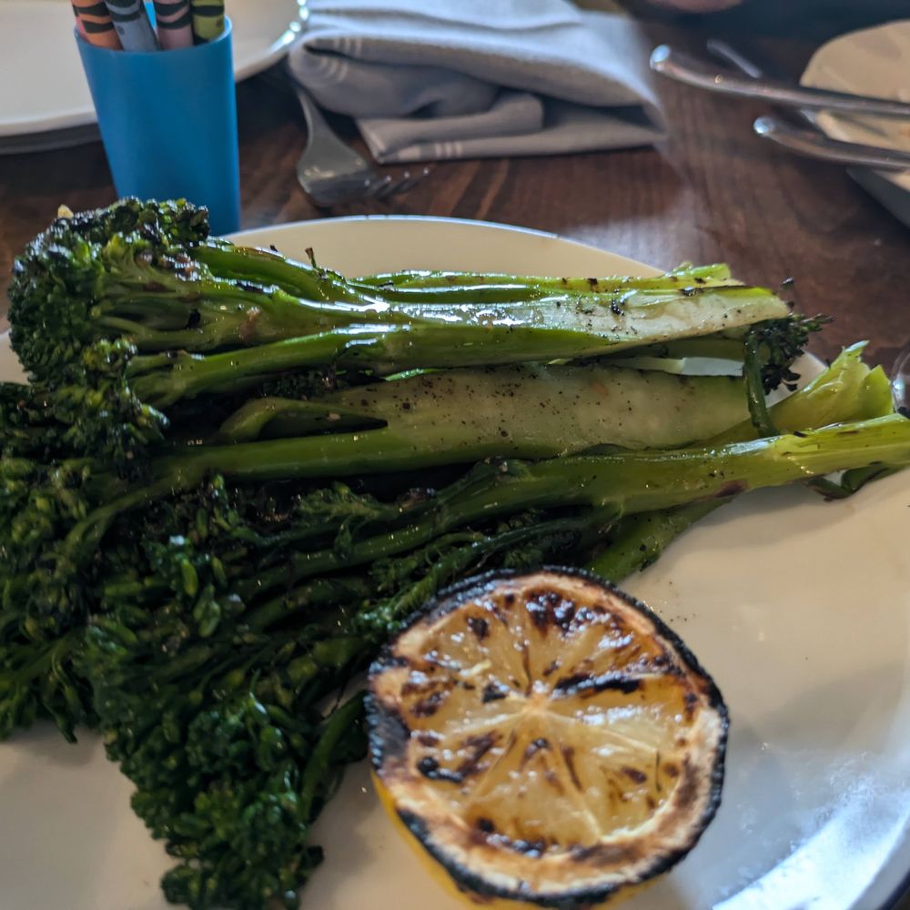Ofena - Grilled Broccolini $9.00 - 4 stars. Perfectly charred, great with lemon squeezed on top. Fri dinner 2024-09-06 - Italian Near Me - San Francisco, California