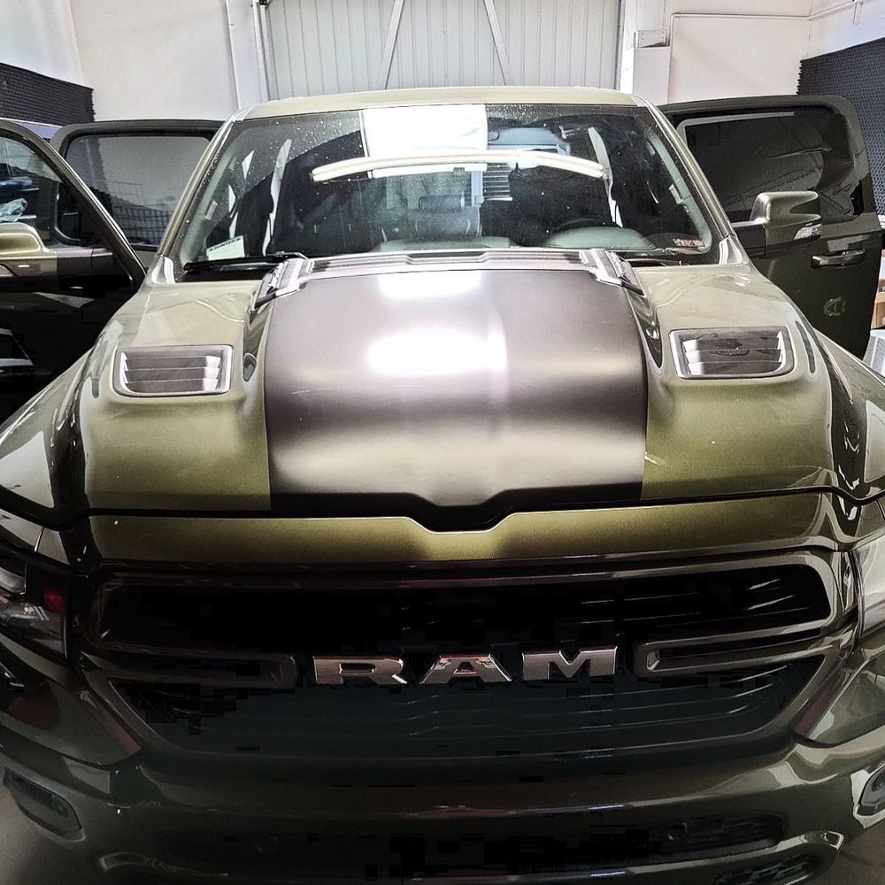 Ram 1500 with Hood Stripe and new tint.