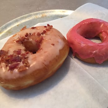 Monuts - Maple bacon bourbon donut, raspberry donut - Donuts Near Me - Durham, North Carolina Monuts - Maple bacon bourbon donut, raspberry donut - Donuts Near Me - Durham, North Carolina