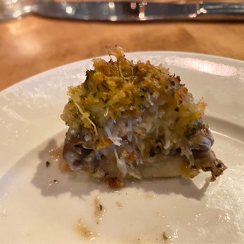 Galyn's - Crab Stuffed Mushrooms - cross section - Seafood Near Me - Bar Harbor, Maine Galyn's - Crab Stuffed Mushrooms - cross section - Seafood Near Me - Bar Harbor, Maine