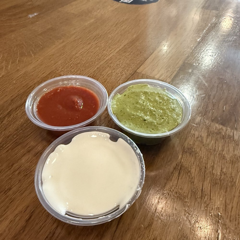 The Kebab Shop - The fab three sauces, yogurt, red chili, Jalapeño cilantro - Mediterranean Near Me - Irvine, California The Kebab Shop - The fab three sauces, yogurt, red chili, Jalapeño cilantro - Mediterranean Near Me - Irvine, California