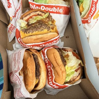 In-N-Out Burger - Cheeseburger, 2 double double cheeseburgers and 3x3 protein style - Burgers Near Me - Oceanside, California In-N-Out Burger - Cheeseburger, 2 double double cheeseburgers and 3x3 protein style - Burgers Near Me - Oceanside, California