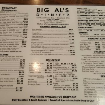 Big Al's Diner - Full menu - Diners Near Me - Cleveland, Ohio Big Al's Diner - Full menu - Diners Near Me - Cleveland, Ohio