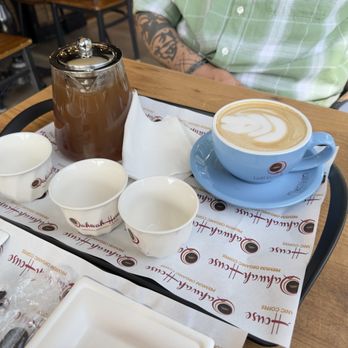 Qahwah House - Vanilla latte and Jubani coffee pot - Coffee & Tea Near Me - Brooklyn, New York Qahwah House - Vanilla latte and Jubani coffee pot - Coffee & Tea Near Me - Brooklyn, New York