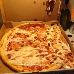 Bella Pizza Cafe - This is how our pizza arrived from Bella's in Delran. Also ice cold, with a side of hollow mozzarella sticks. Worst dinner ever!