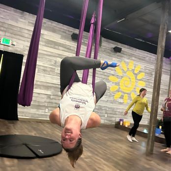 Sunshine Yoga Shack - Aerial class #1! Check out that amazing floor and studio! The vibe is excellent! - Yoga Near Me - Mansfield, Texas Sunshine Yoga Shack - Aerial class #1! Check out that amazing floor and studio! The vibe is excellent! - Yoga Near Me - Mansfield, Texas