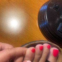 Half painted toes...
