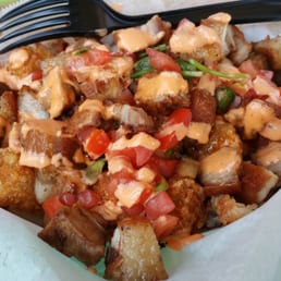 Da situation ($8.50): crispy tots w/crispy pork belly, pico de gallo, shredded cheese & special hula sauce (no sour cream) Da situation ($8.50): crispy tots w/crispy pork belly, pico de gallo, shredded cheese & special hula sauce (no sour cream)