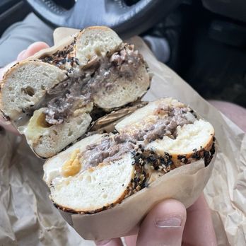 Bears Bagels - Classic sandwich with steak and onions added on an everything bagel! - Bagels Near Me - Hilliard, Ohio Bears Bagels - Classic sandwich with steak and onions added on an everything bagel! - Bagels Near Me - Hilliard, Ohio