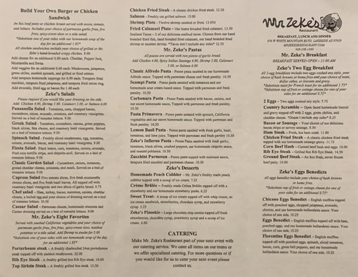 Menu photo 8 Mr Zeke's Restaurant Lakeside, AZ Menu photo 8 Mr Zeke's Restaurant Lakeside, AZ