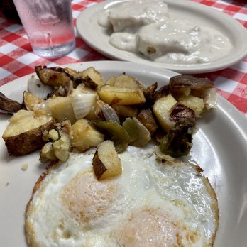 Frank's - Geoff's Special with those potatoes, 2 eggs, biscuits & gravy! - Breakfast & Brunch Near Me - Tucson, Arizona