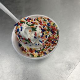 Ice cream with rainbow sprinkles
