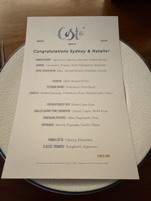 Menu photo 1 Costa Charleston, SC