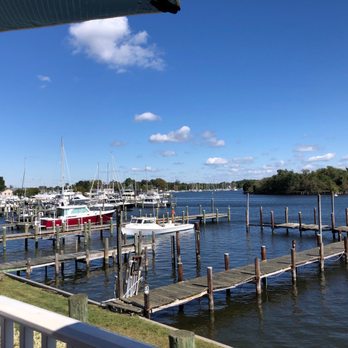 The Lighthouse Restaurant & Dock Bar - View from eating area in deck - Bars Near Me - Solomons, Maryland