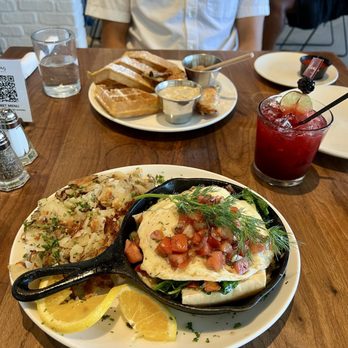 Plums Cafe - Shirred Eggs - Breakfast & Brunch Near Me - Costa Mesa, California