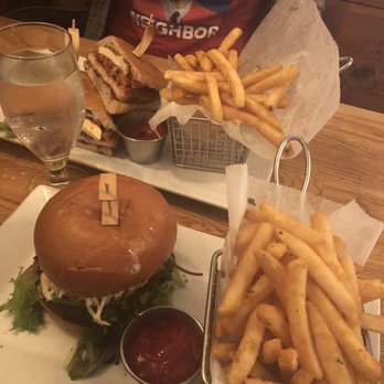 Off the Brook - Crab cake Sammy and chicken bruschetta panini - Cocktail Bars Near Me - Merrick, New York