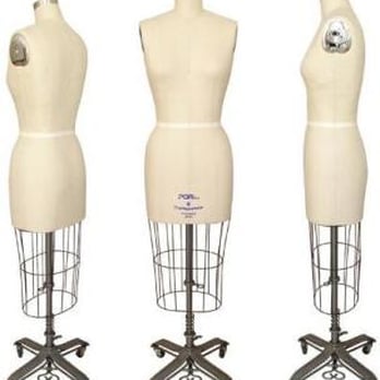 PGM Dress Form - 602 Ladies Dress form with Flat Hip - Linen with collapsible shoulder - Knitting Supplies Near Me - Baldwin Park, California