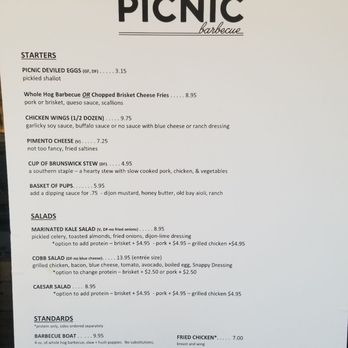 Picnic - Menu - Barbeque Near Me - Durham, North Carolina