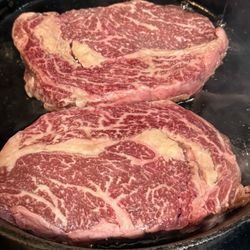 Saratoga Dry Aged Cuts - Australian Waygu Ribeyes- $51 and $55 respectively-and worth every cent