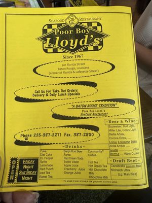 Menu photo 3 Poor Boy Lloyd's Baton Rouge, LA Menu photo 3 Poor Boy Lloyd's Baton Rouge, LA