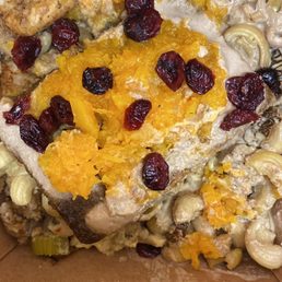 Org, GF Vegan Thanksgiving Takeout (SunLoaf, Mush-Walnut Gravy, GF Mac n' Cheez, Millet GF Stuffing, Dried Cranberries) HEAVEN