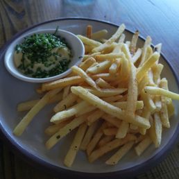 Chips with herb salt and chive mayonnaise