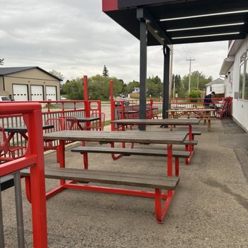 Burger Baron - Outdoor seating area. - Burgers Near Me - Onoway, Alberta