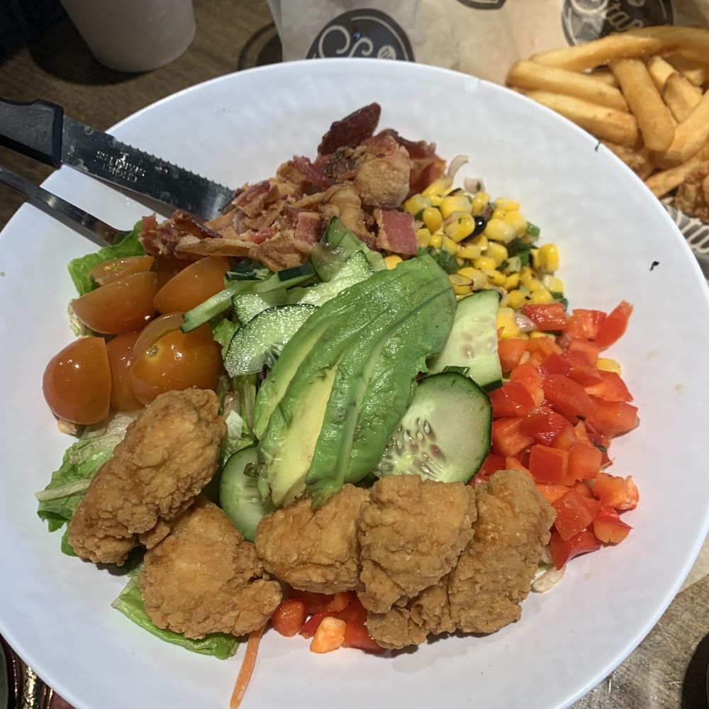 The Stand - American Classics Redefined - The Cobb Chop with chicken bites - New American Near Me - Calabasas, California The Stand - American Classics Redefined - The Cobb Chop with chicken bites - New American Near Me - Calabasas, California
