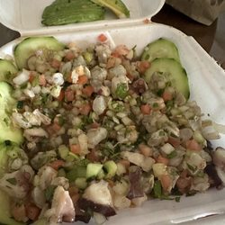 Camaron and pulpo tostada