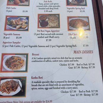 Red Pepper Diner - Menu June 2023 - Sri Lankan Near Me - Beacon, New York