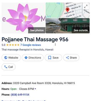 1. Pojjanee Thai Massage 956