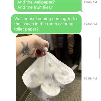 Great Wolf Lodge - The willow conversion housekeeping sent me a bag of 4 rolls of toilet paper instead of new blankets or help with the fruit fly infestation - Resorts Near Me - Scotrun, Pennsylvania Great Wolf Lodge - The willow conversion housekeeping sent me a bag of 4 rolls of toilet paper instead of new blankets or help with the fruit fly infestation - Resorts Near Me - Scotrun, Pennsylvania