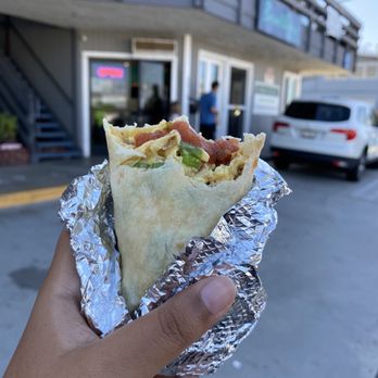 Brother's Burritos - Burrito in progress - Mexican Near Me - Hermosa Beach, California Brother's Burritos - Burrito in progress - Mexican Near Me - Hermosa Beach, California