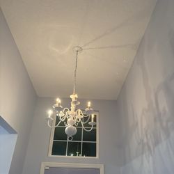 Jacksonville Handy Man 911 - Chandelier hung (also he sanded and repainted this fixture).