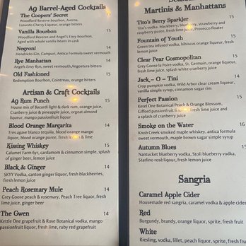 Alma Nove - Drink Menu - Italian Near Me - Hingham, Massachusetts