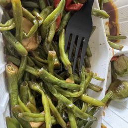 Teriyaki string beans were very greasy and salty. Has too much MSG in it. Not happy with the taste.