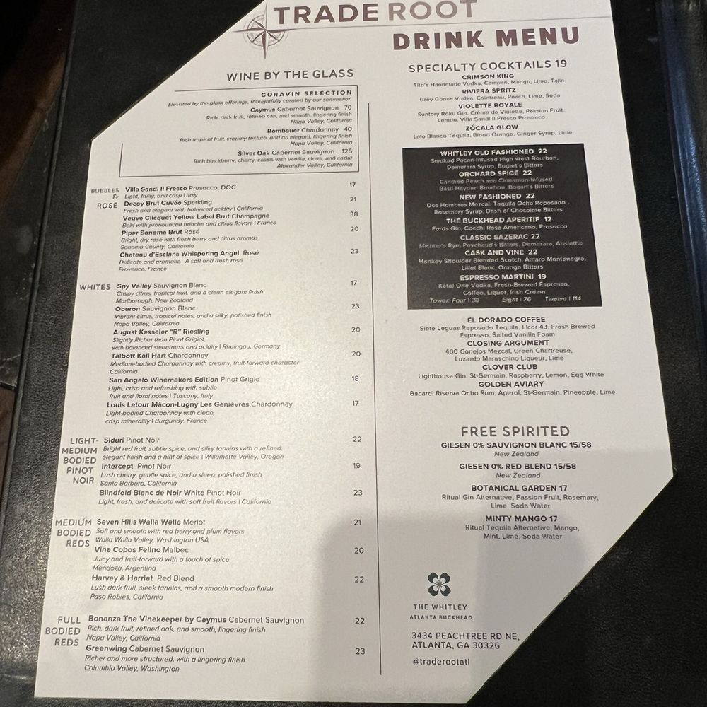 Trade Root - Menu - New American Near Me - Atlanta, Georgia Trade Root - Menu - New American Near Me - Atlanta, Georgia