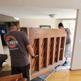 Careful removal from the living room.