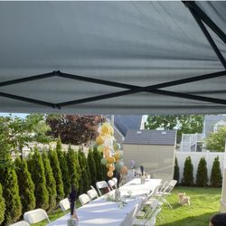 Entertainment Plus More - 8ft tables and white chairs