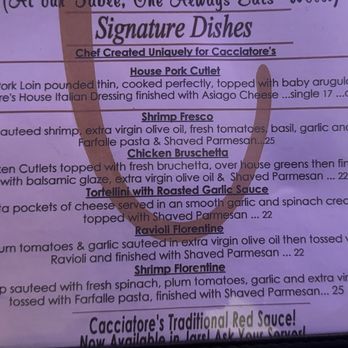 Cacciatores - Signature Dishes - Italian Near Me - Johnson City, New York