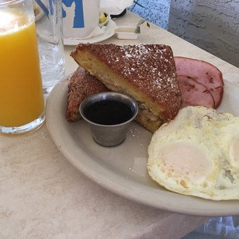 EJ's Bayfront Cafe - Naples - French toast with ham and eggs. - New American Near Me - Naples, Florida EJ's Bayfront Cafe - Naples - French toast with ham and eggs. - New American Near Me - Naples, Florida