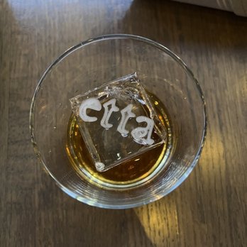 etta - Bourbon angels envy with a branded cube - New American Near Me - Scottsdale, Arizona