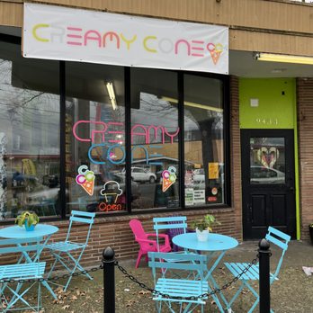 Creamy Cone Cafe - Colorful outside seating - Coffee & Tea Near Me - Seattle, Washington