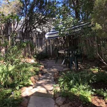 Harry's Roadhouse - Back patio area. Very relaxing atmosphere - Breakfast & Brunch Near Me - Santa Fe, New Mexico