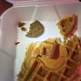 Jim's Restaurants - a half eaten waffle in a styrofoam container - Breakfast & Brunch Near Me - San Antonio, Texas Jim's Restaurants - a half eaten waffle in a styrofoam container - Breakfast & Brunch Near Me - San Antonio, Texas