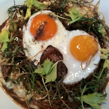 Community Table - Chicken Liver & Grits, Topped With Fried Eggs - New American Near Me - Washington, Connecticut