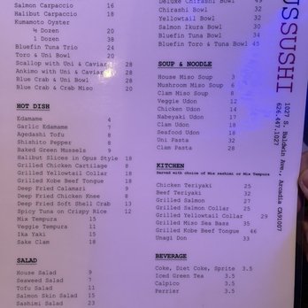 Opus Sushi - Menu - Japanese Near Me - Arcadia, California Opus Sushi - Menu - Japanese Near Me - Arcadia, California